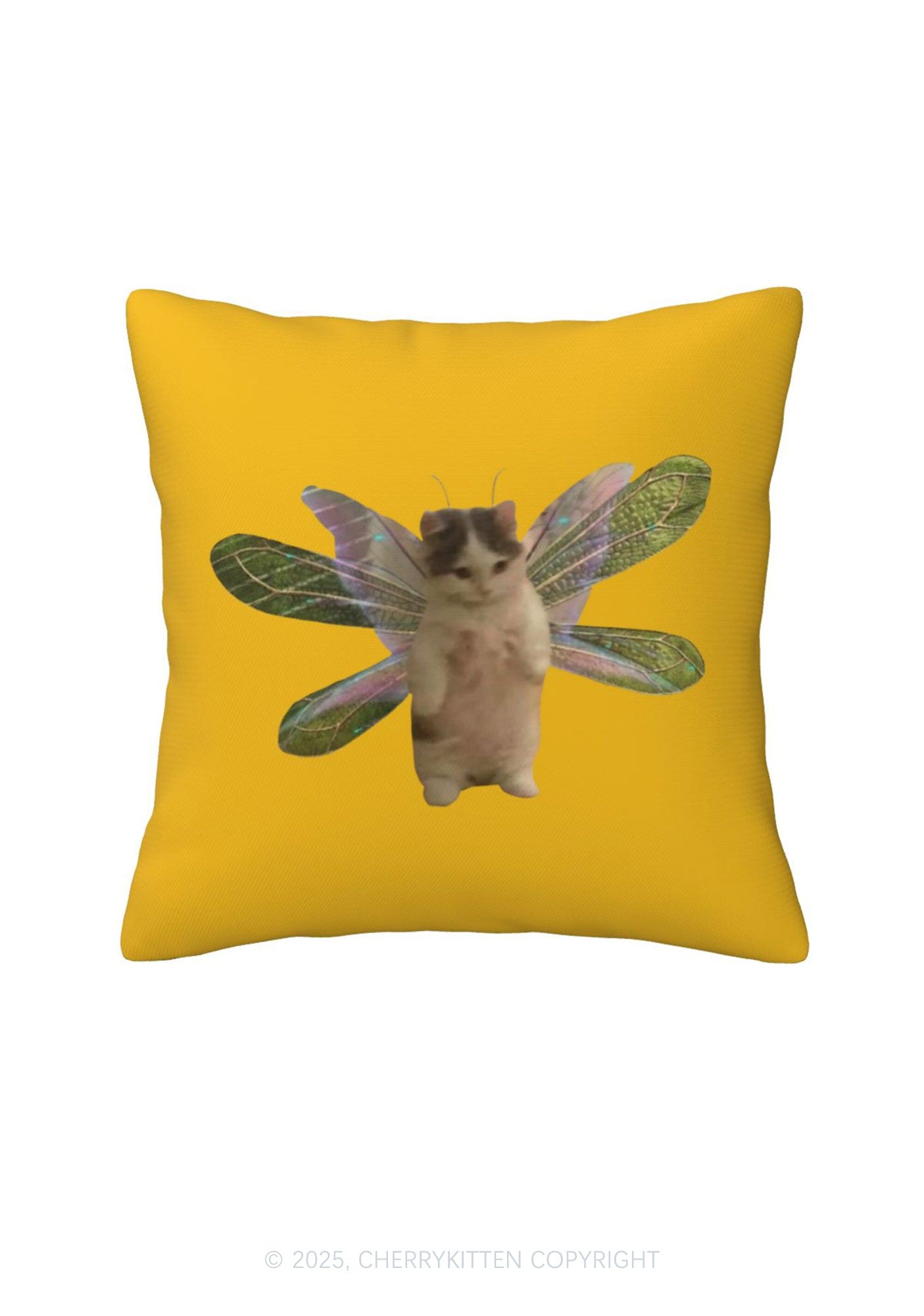 Fairycat Wings Y2K Throw Pillow Cover Cherrykitten