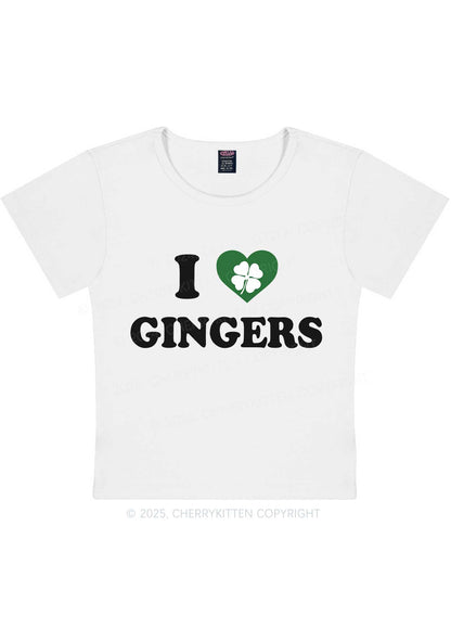 I Love Gingers St Patricks Y2K Baby Tee Cherrykitten