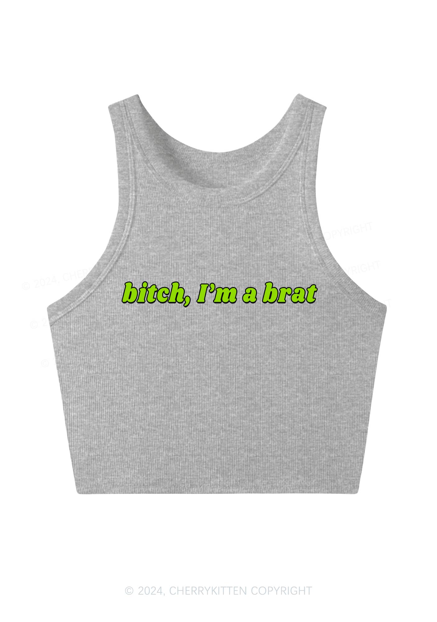 Bxtch Im A Brat Y2K Crop Tank Top Cherrykitten