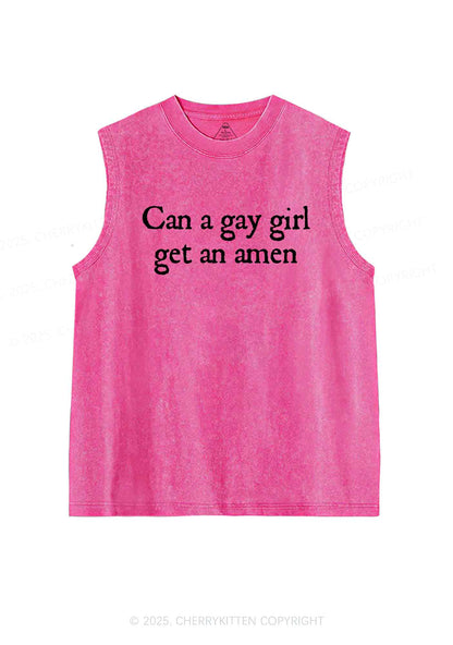 Gay Girl Get Amen Y2K Washed Tank Cherrykitten