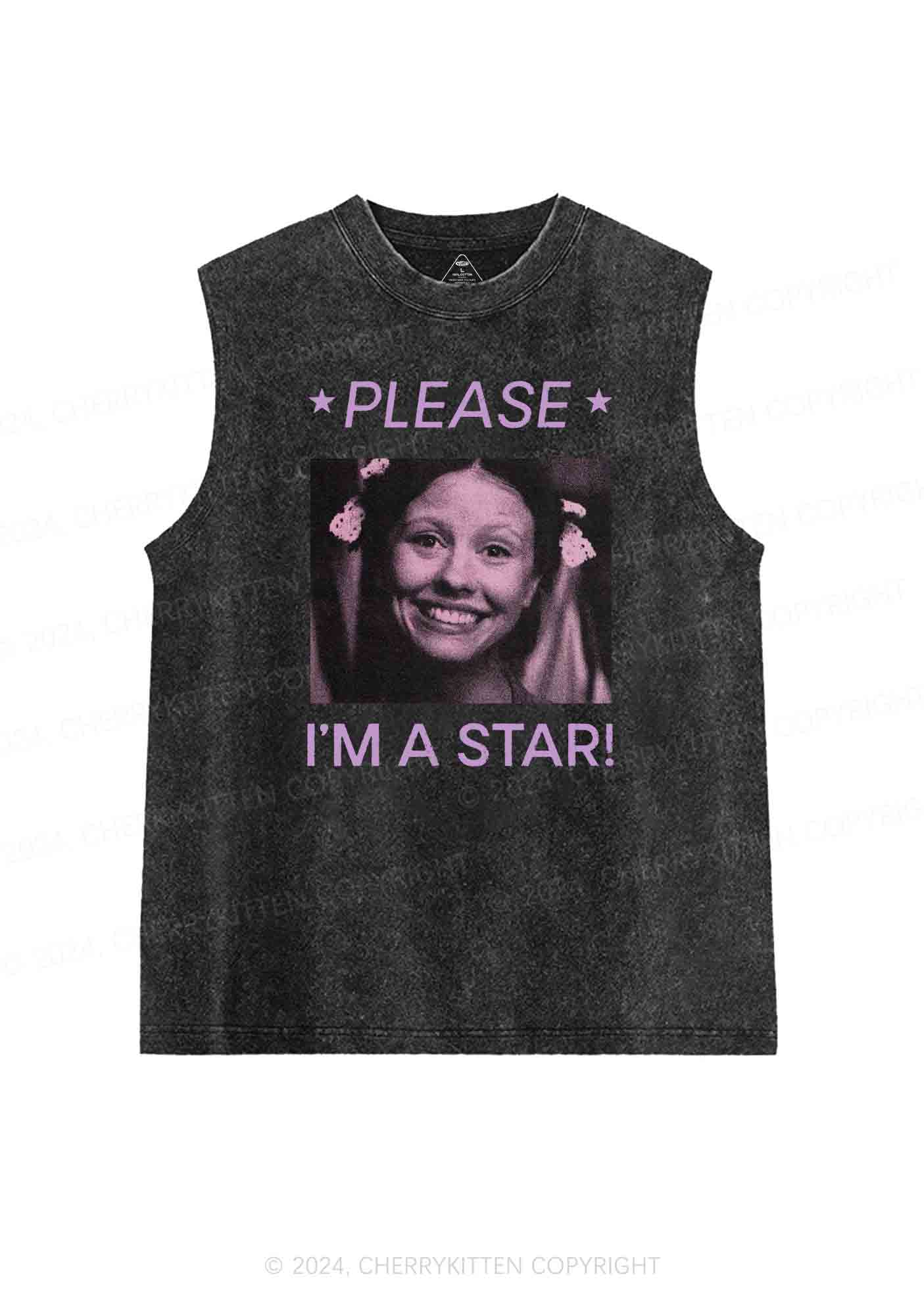 Halloween I'm A Star Y2K Washed Tank Cherrykitten