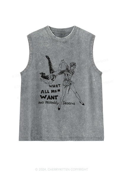 What All Men Want Y2K Washed Tank Cherrykitten