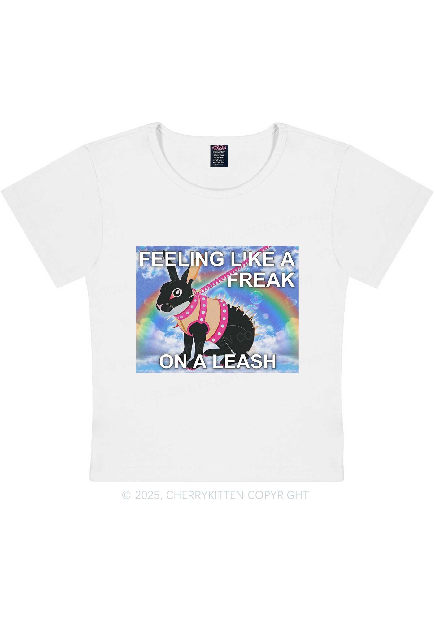 Freak On A Leash Y2K Baby Tee Cherrykitten