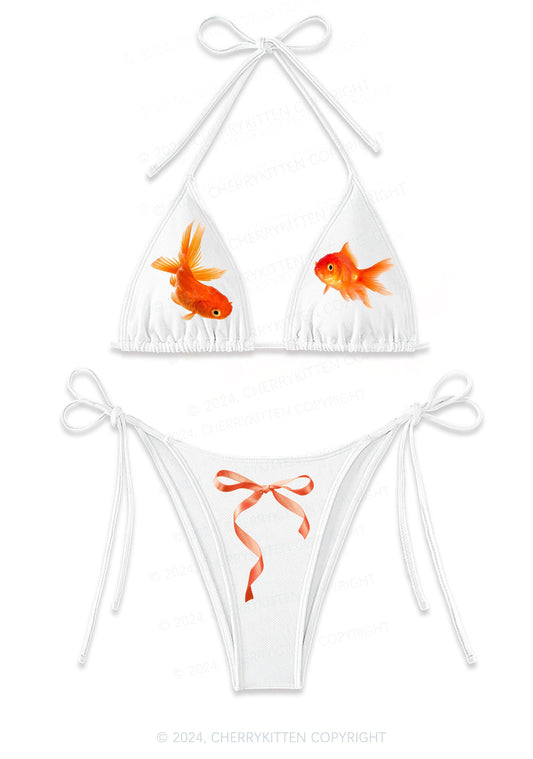 Goldfish Y2K Halter Triangle Bikini Set Cherrykitten