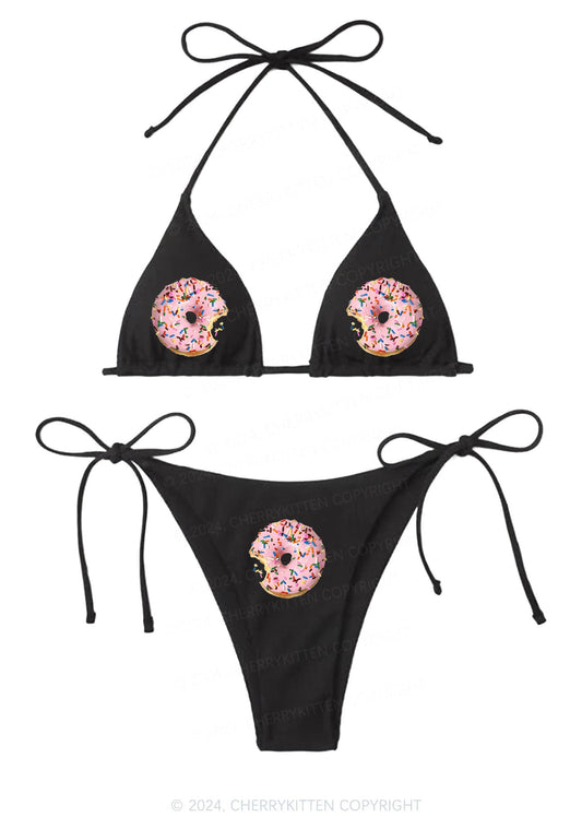 Candy Donuts Y2K Halter Triangle Bikini Set Cherrykitten