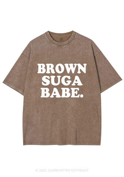 Brown Suga Babe Y2K Washed Tee Cherrykitten