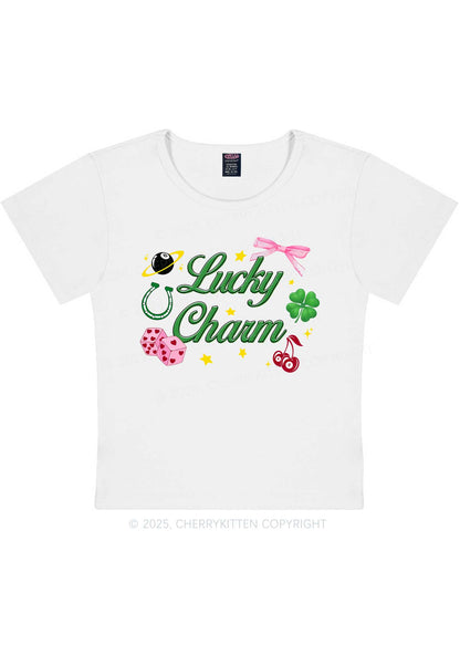 Lucky Charm St Patricks Y2K Baby Tee Cherrykitten