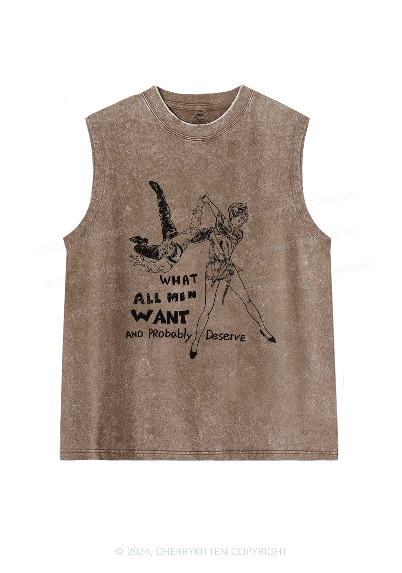 What All Men Want Y2K Washed Tank Cherrykitten