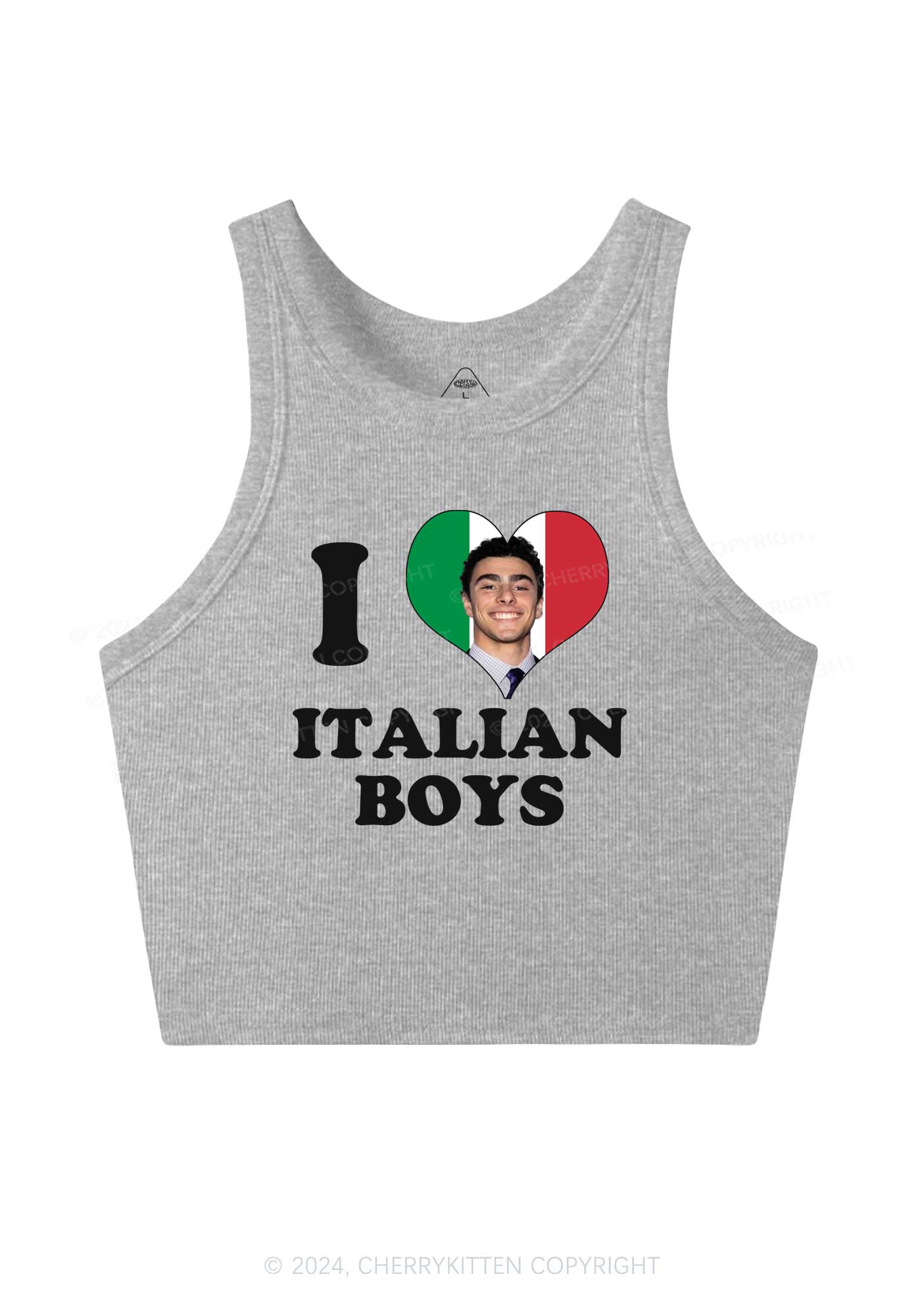 I Love Italian Luigi Y2K Crop Tank Top Cherrykitten