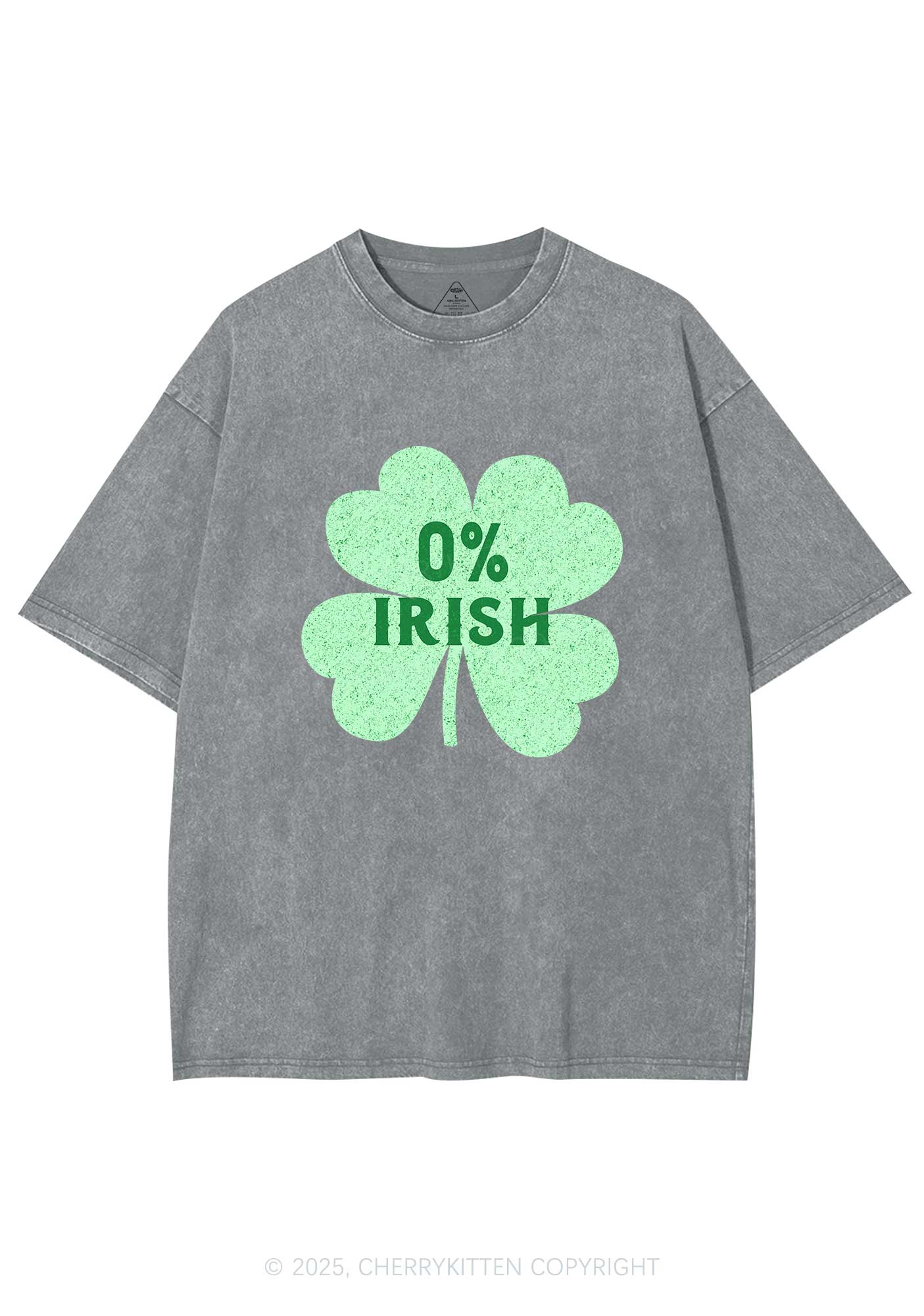 Zero Percent Irish St Patricks Y2K Washed Tee Cherrykitten