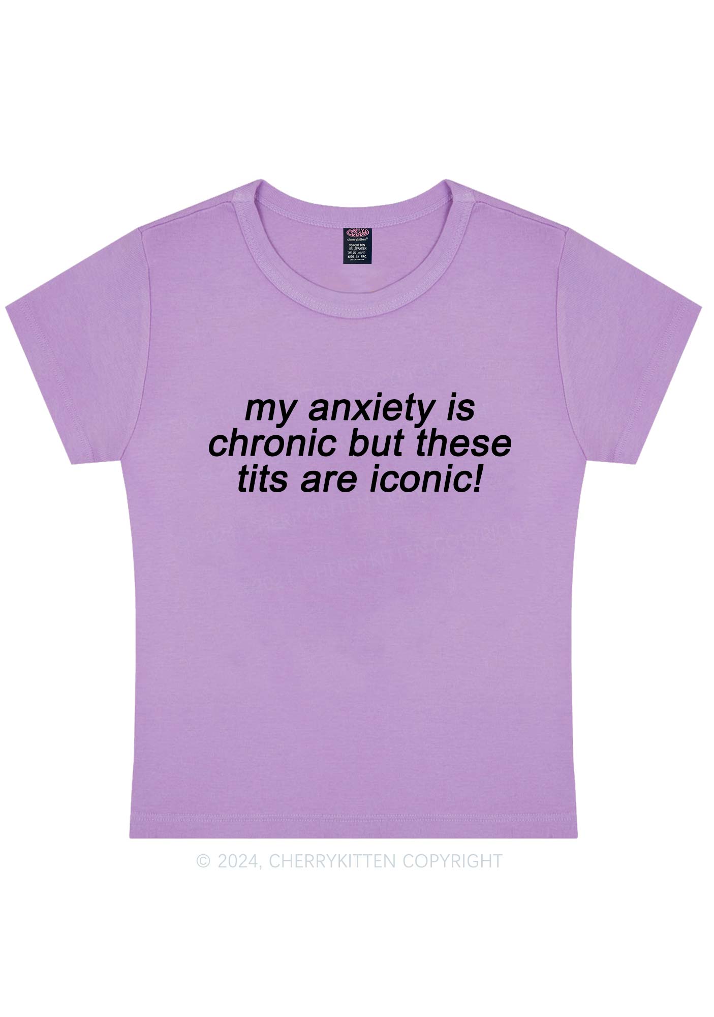 My Anxiety Is Chronic Y2K Baby Tee Cherrykitten