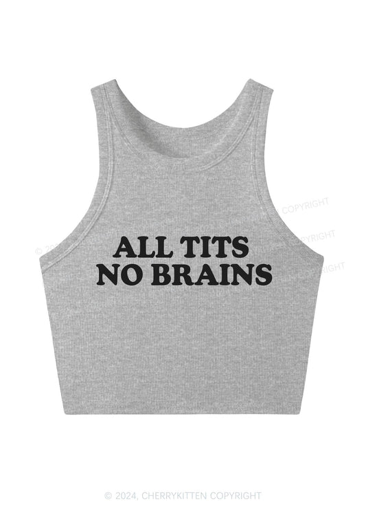 All Txts No Brains Y2K Crop Tank Top Cherrykitten