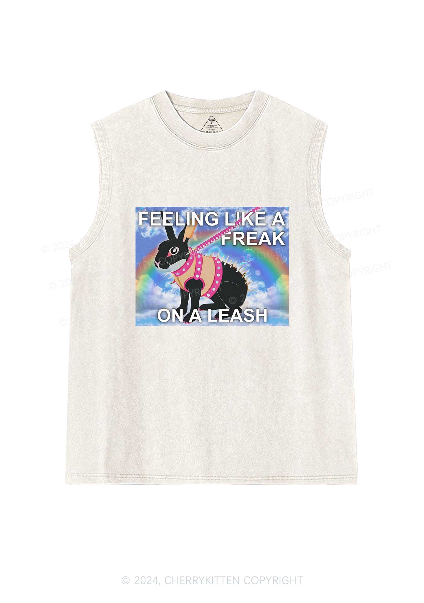 Freak On A Leash Y2K Washed Tank Cherrykitten