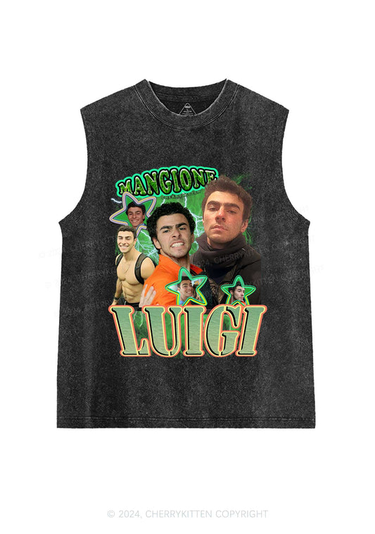 Green Star Luigi Y2K Washed Tank Cherrykitten