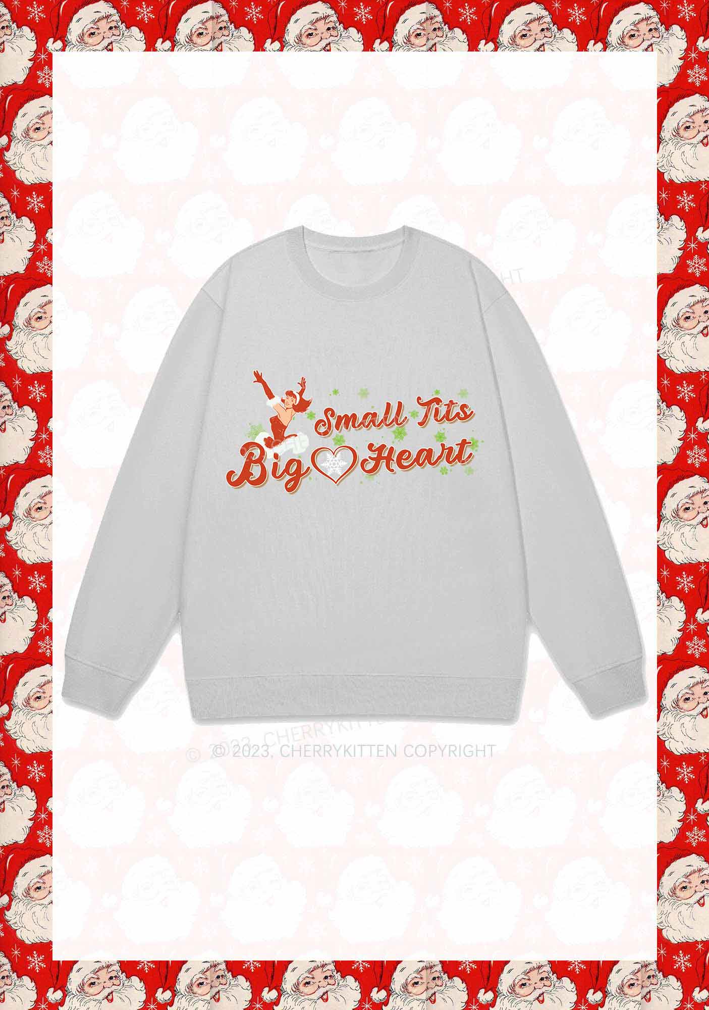 Small But Big Heart Christmas Y2K Sweatshirt Cherrykitten