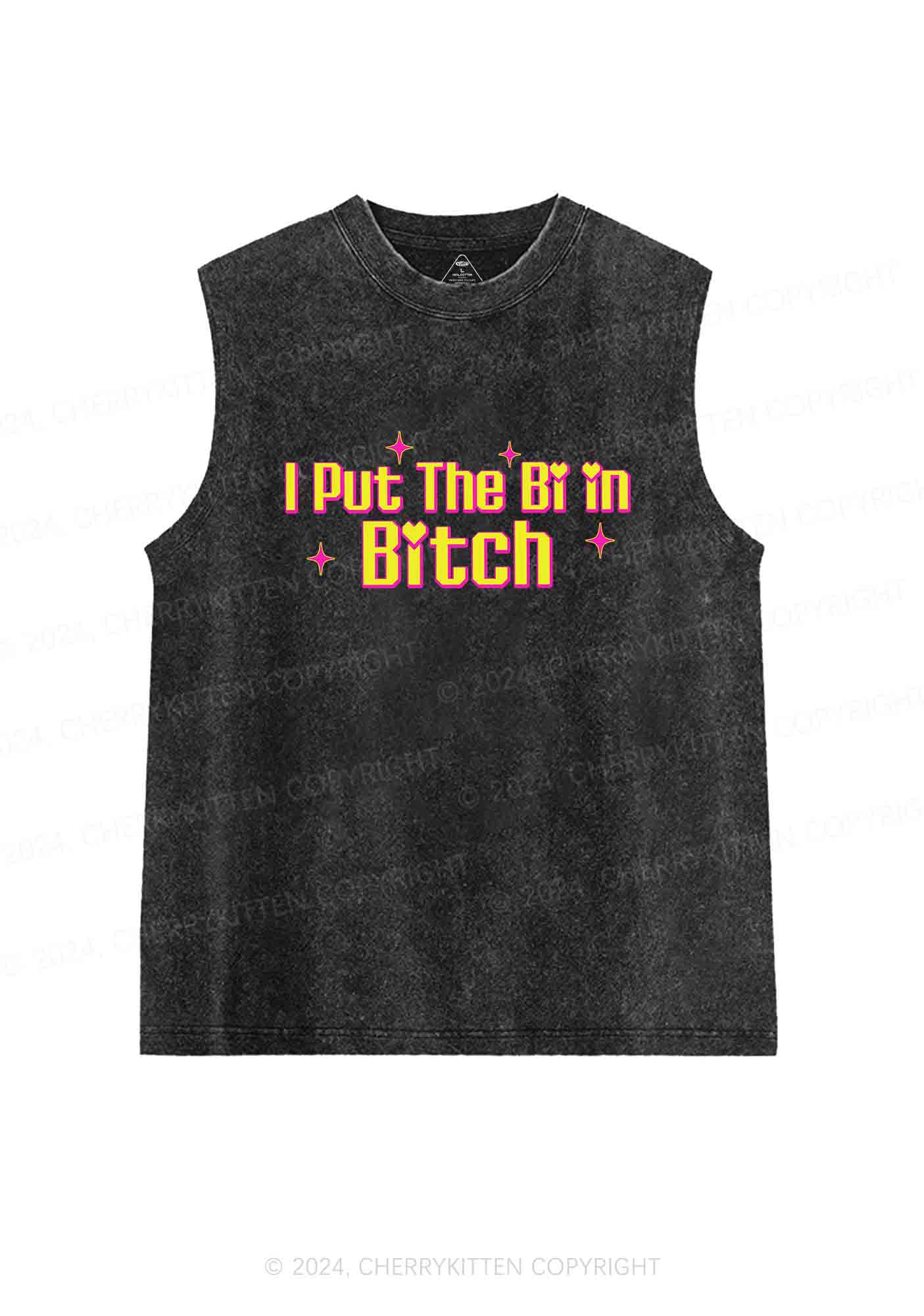 Put The Bi In Bxxch Y2K Washed Tank Cherrykitten