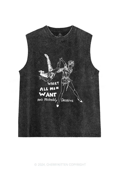 What All Men Want Y2K Washed Tank Cherrykitten