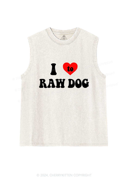 I Love Raw Dog Y2K Washed Tank Cherrykitten