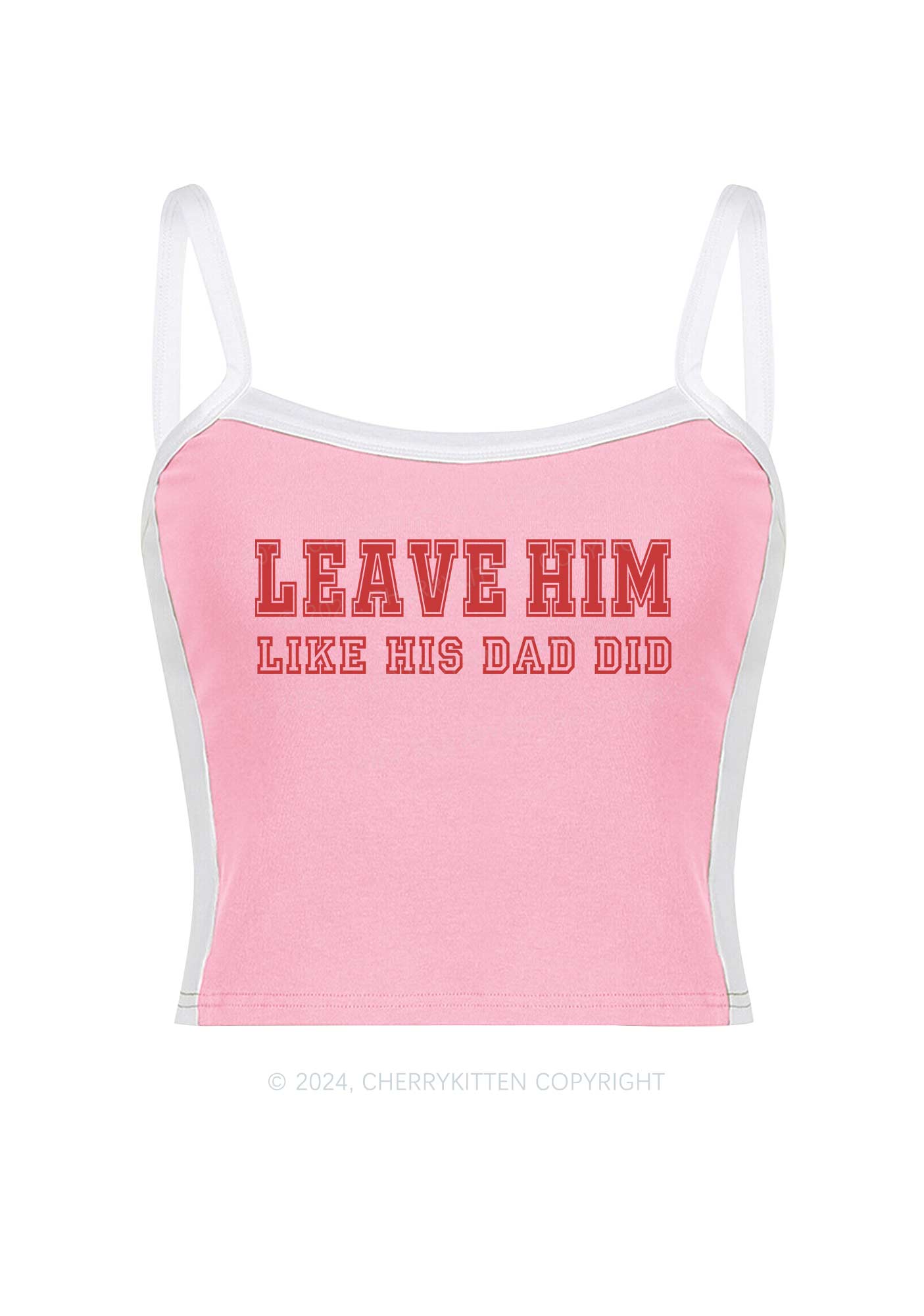 Leave Him Y2K Color Block Crop Cami Top Cherrykitten