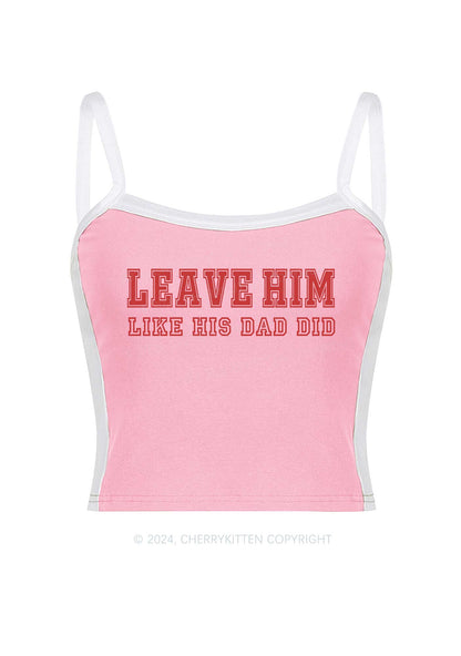 Leave Him Y2K Color Block Crop Cami Top Cherrykitten