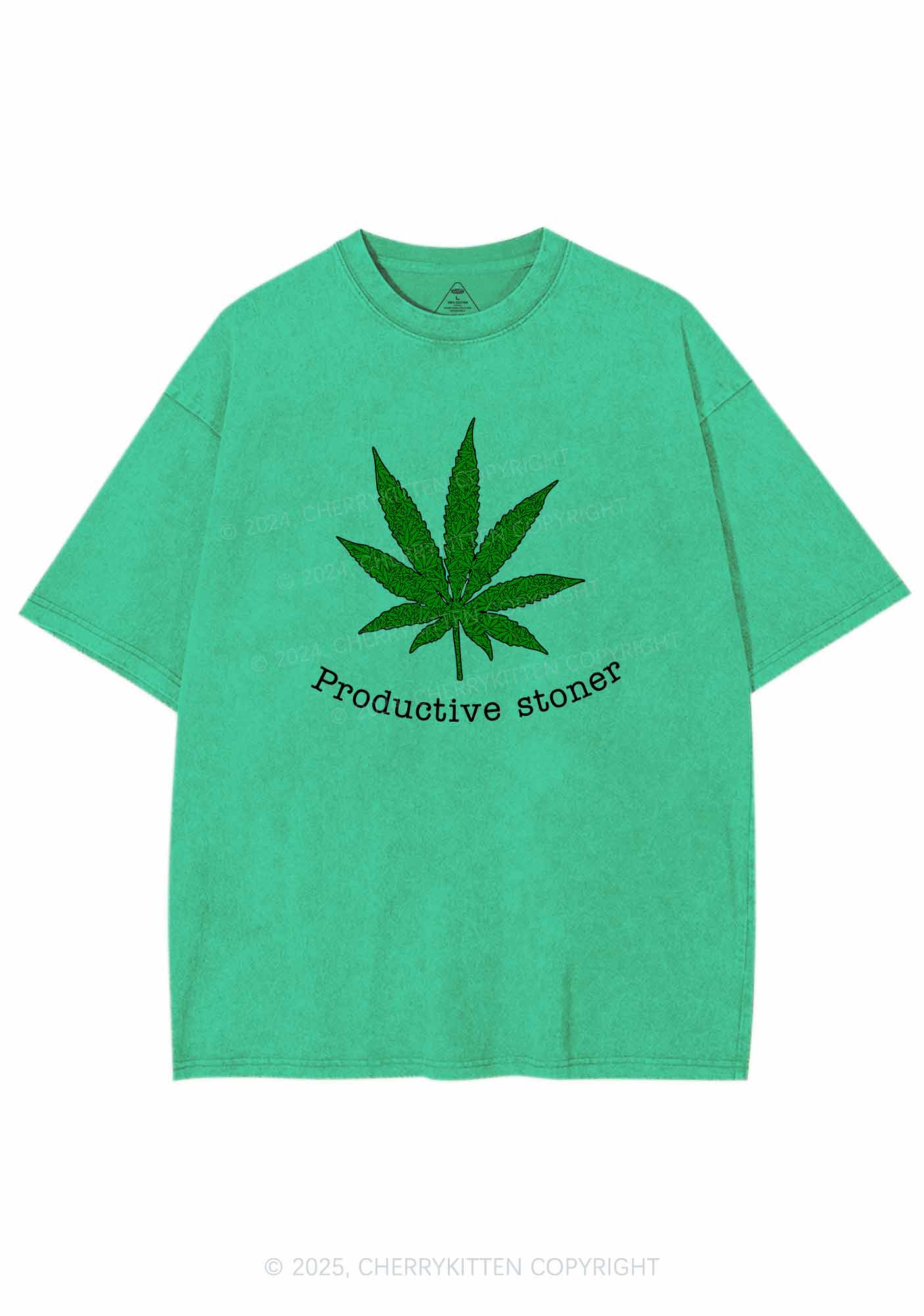 Productive Stoner Y2K Washed Tee Cherrykitten