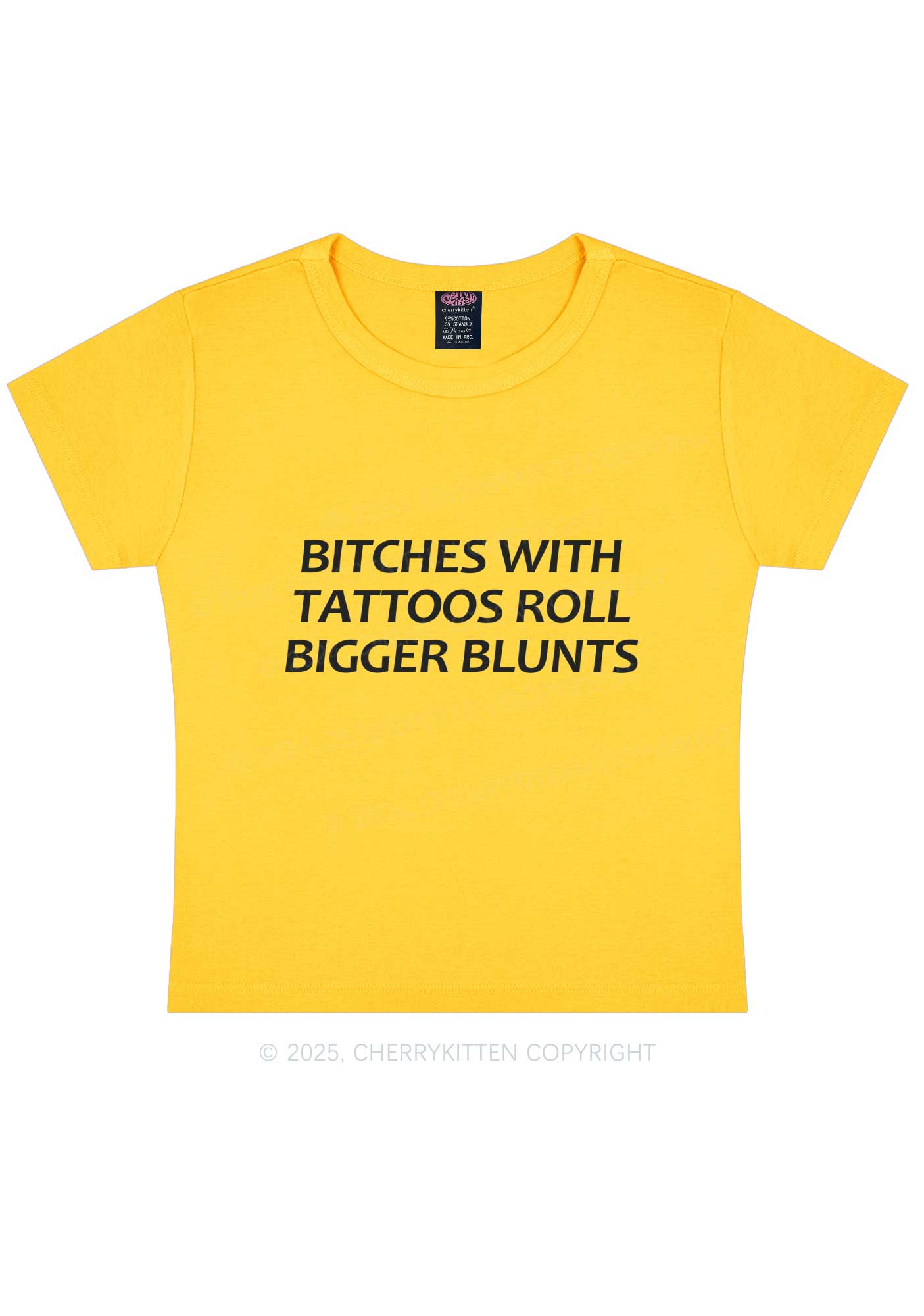 Bxxches Roll Bigger Blunts Y2K Baby Tee Cherrykitten