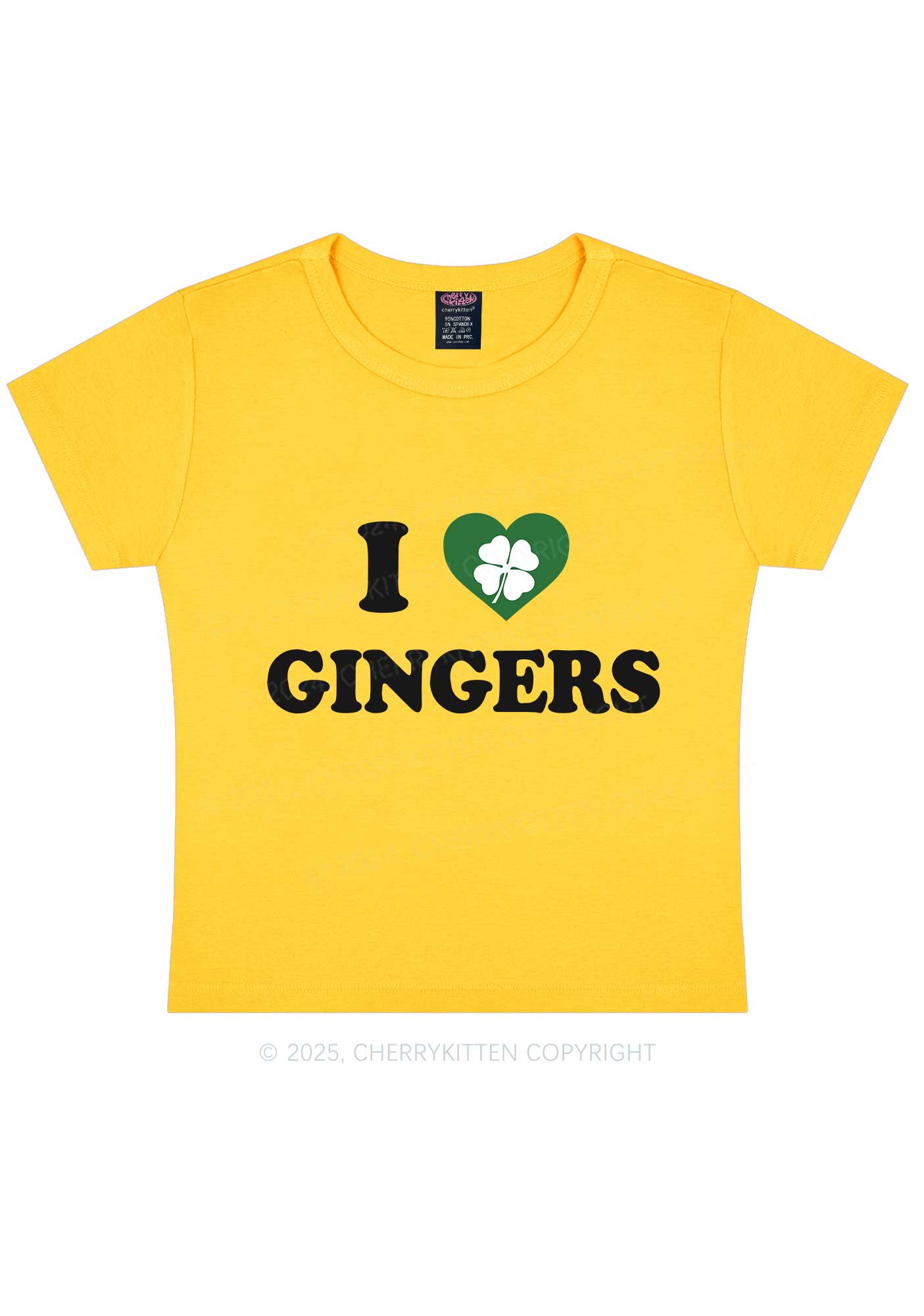 I Love Gingers St Patricks Y2K Baby Tee Cherrykitten