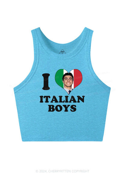 I Love Italian Luigi Y2K Crop Tank Top Cherrykitten