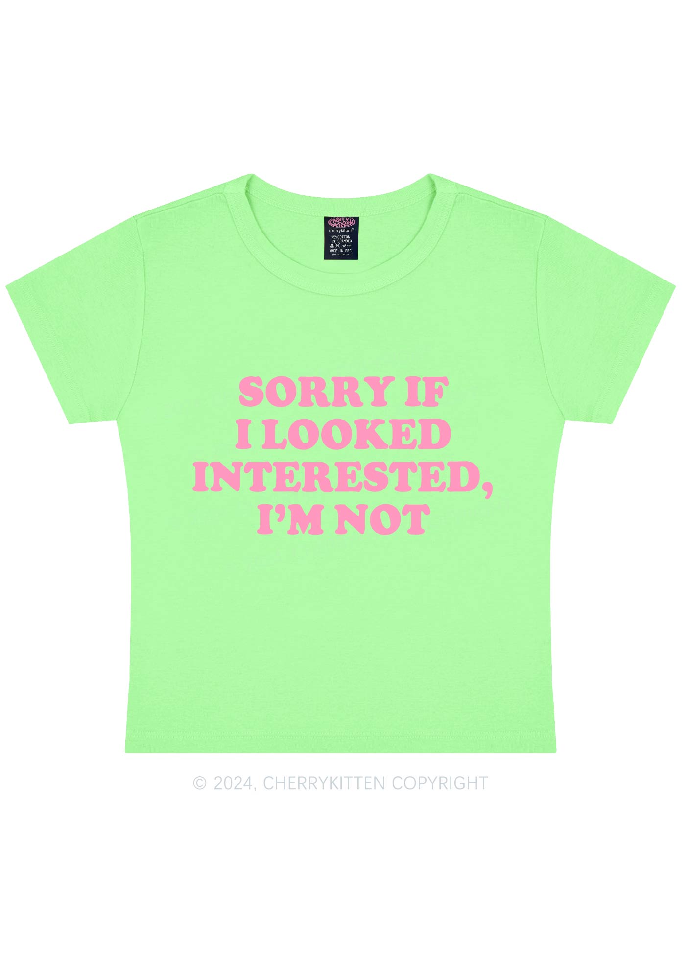 Sorry If I Looked Y2K Baby Tee Cherrykitten