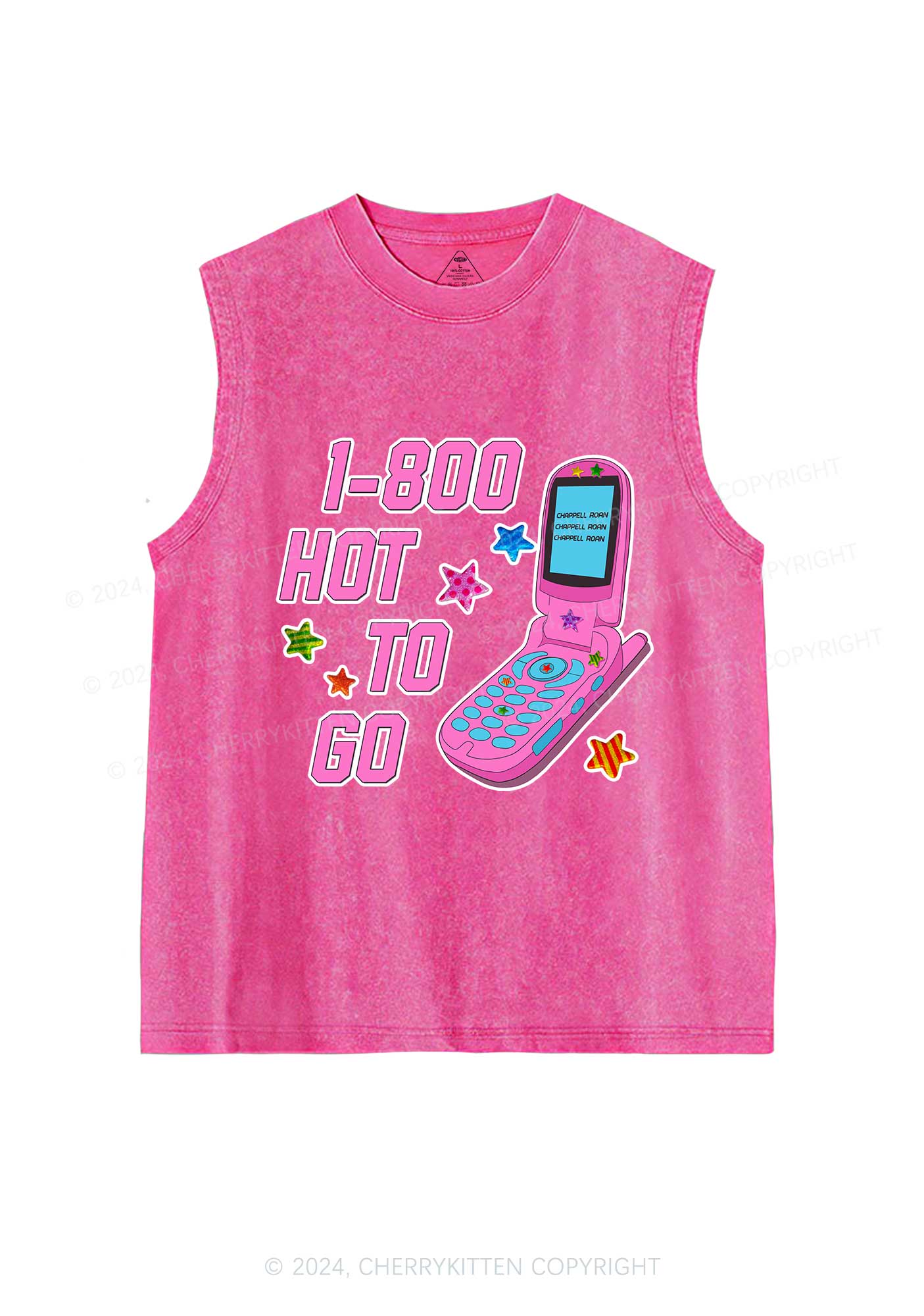 Hot To Go Phone Y2K Washed Tank Cherrykitten