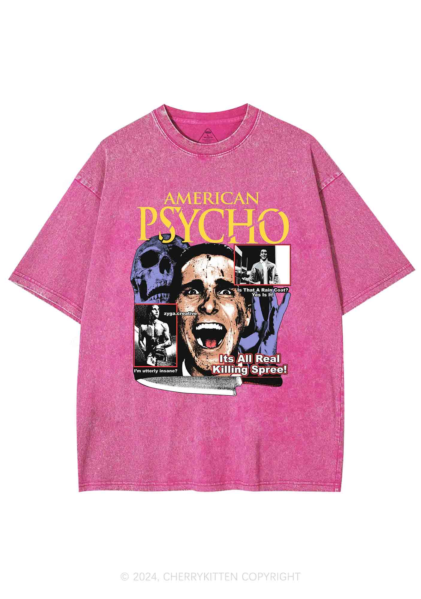 Halloween American Psycho Y2K Washed Tee Cherrykitten