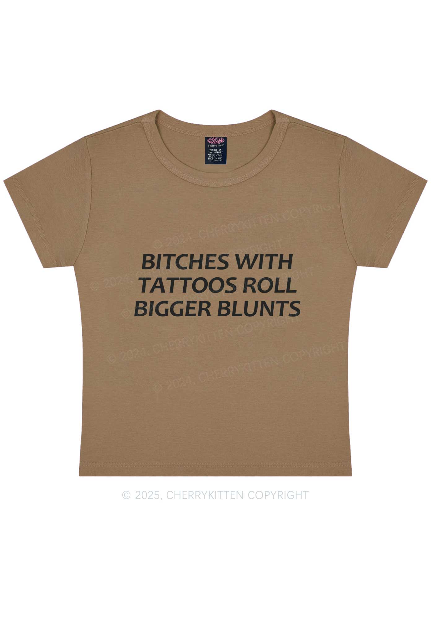 Bxxches Roll Bigger Blunts Y2K Baby Tee Cherrykitten