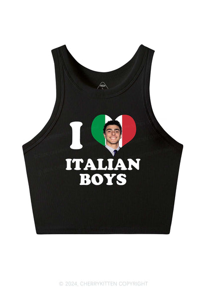 I Love Italian Luigi Y2K Crop Tank Top Cherrykitten