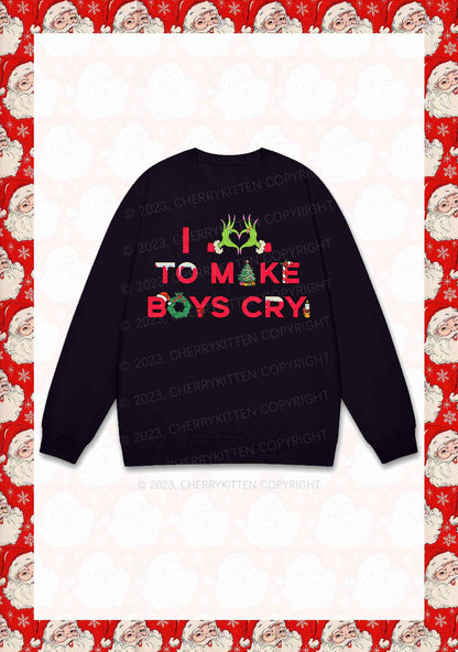 Love To Make Boys Cry Christmas Y2K Sweatshirt Cherrykitten