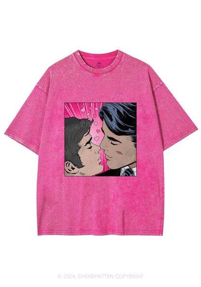 Boy Kiss Y2K Valentine's Day Washed Tee Cherrykitten