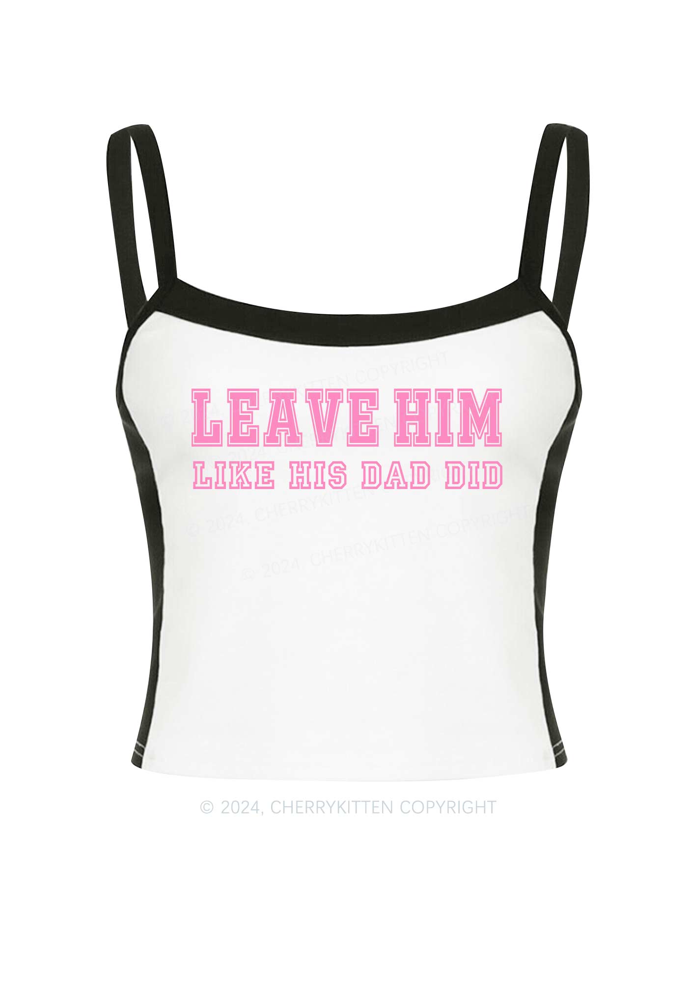 Leave Him Y2K Color Block Crop Cami Top Cherrykitten