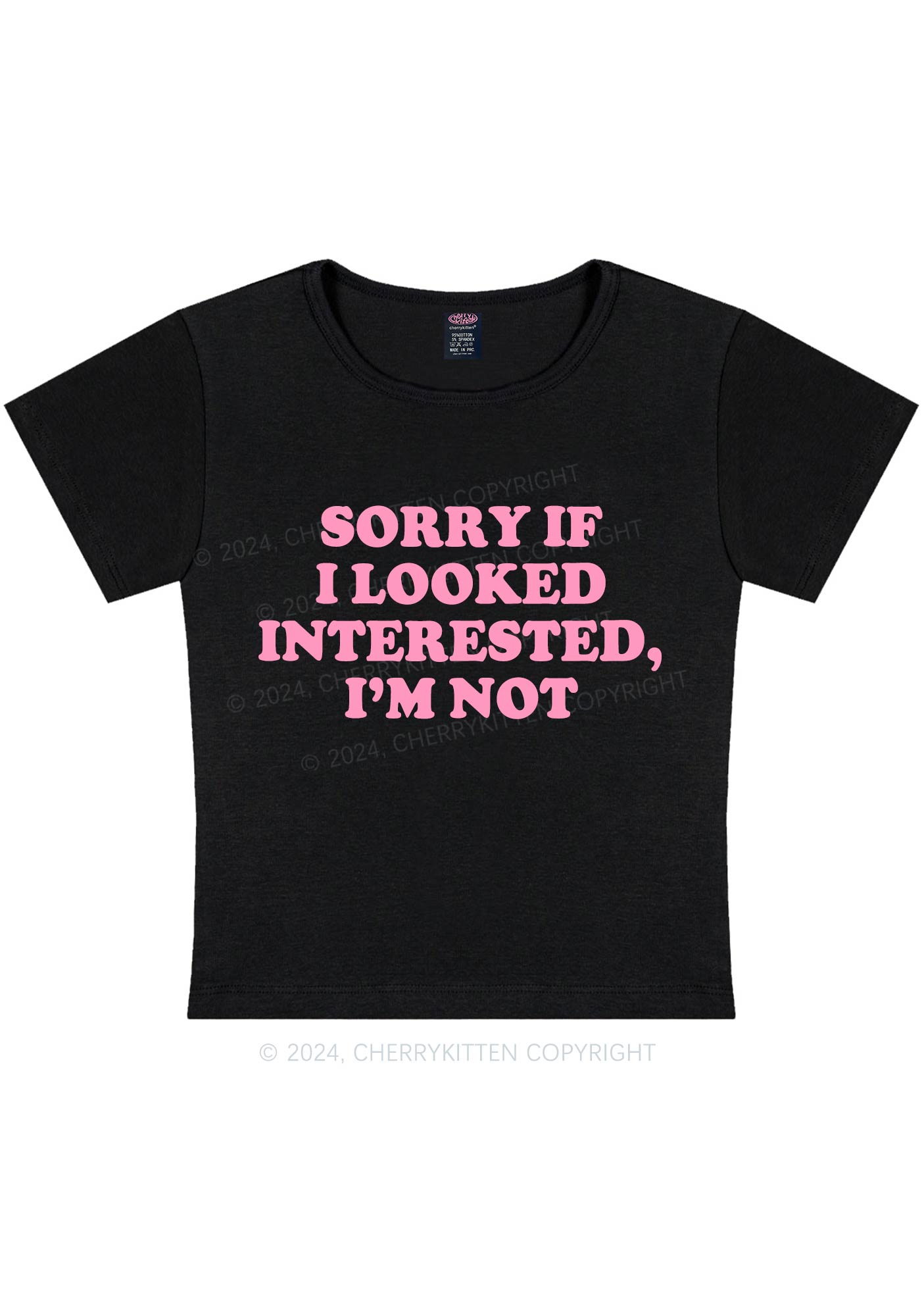 Sorry If I Looked Y2K Baby Tee Cherrykitten