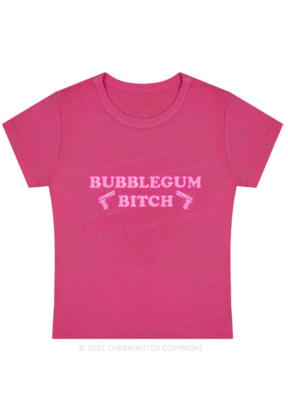 Curvy Bubblegum Bxtch Baby Tee Cherrykitten