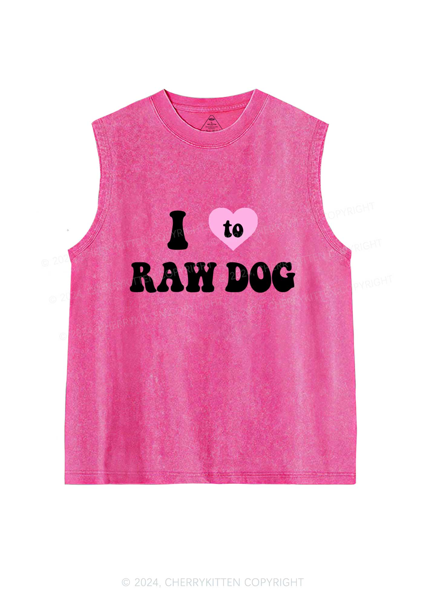 I Love Raw Dog Y2K Washed Tank Cherrykitten