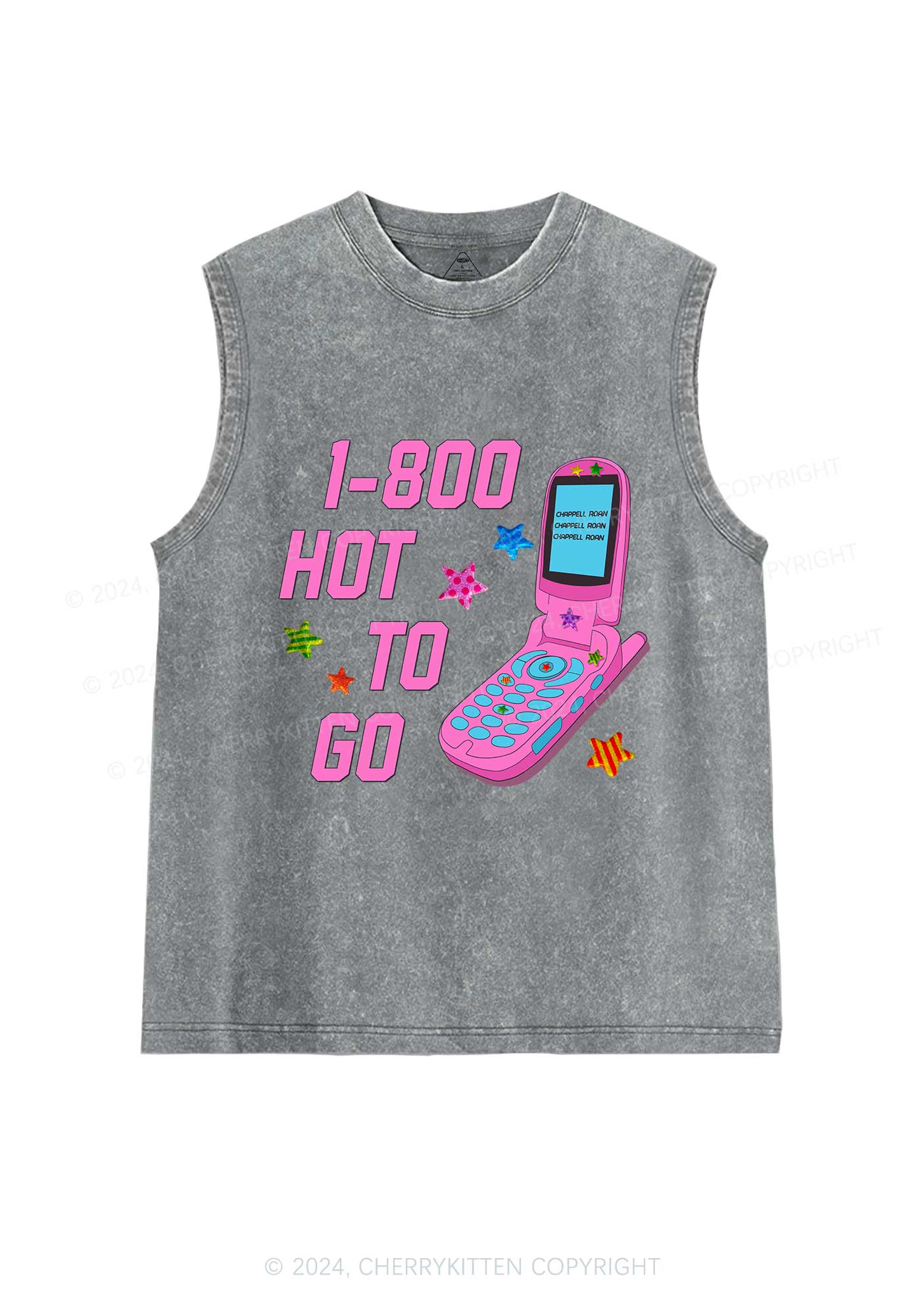 Hot To Go Phone Y2K Washed Tank Cherrykitten