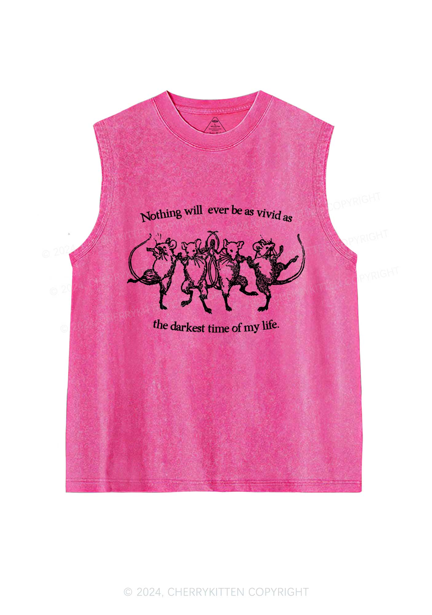 Rats Darkest Time Y2K Washed Tank Cherrykitten