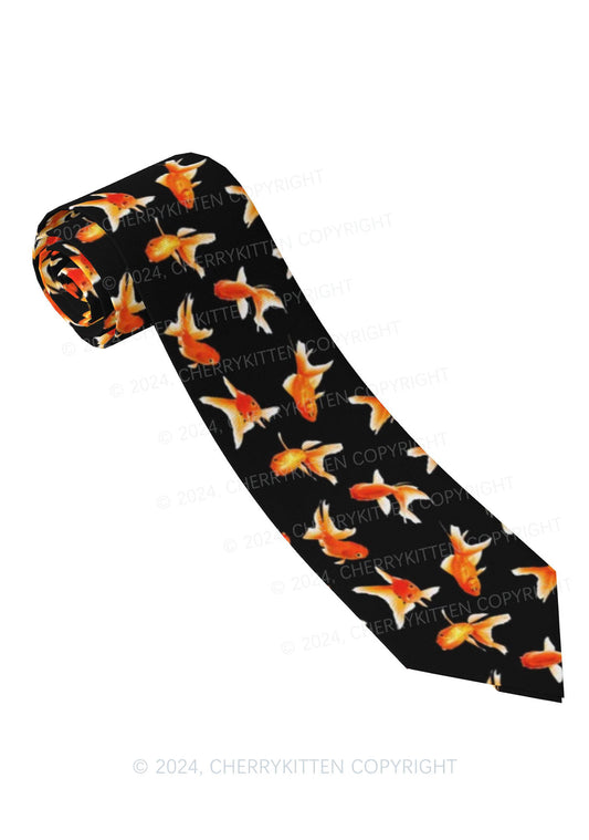 Black Goldfish Y2K Necktie Cherrykitten