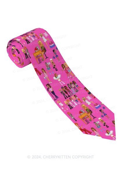 Hot Pink Fairy Girls Y2K Necktie Cherrykitten