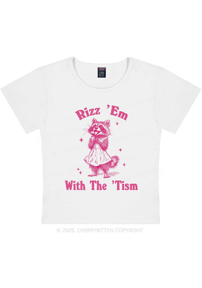 Rizz Em With The Tism Y2K Baby Tee Cherrykitten