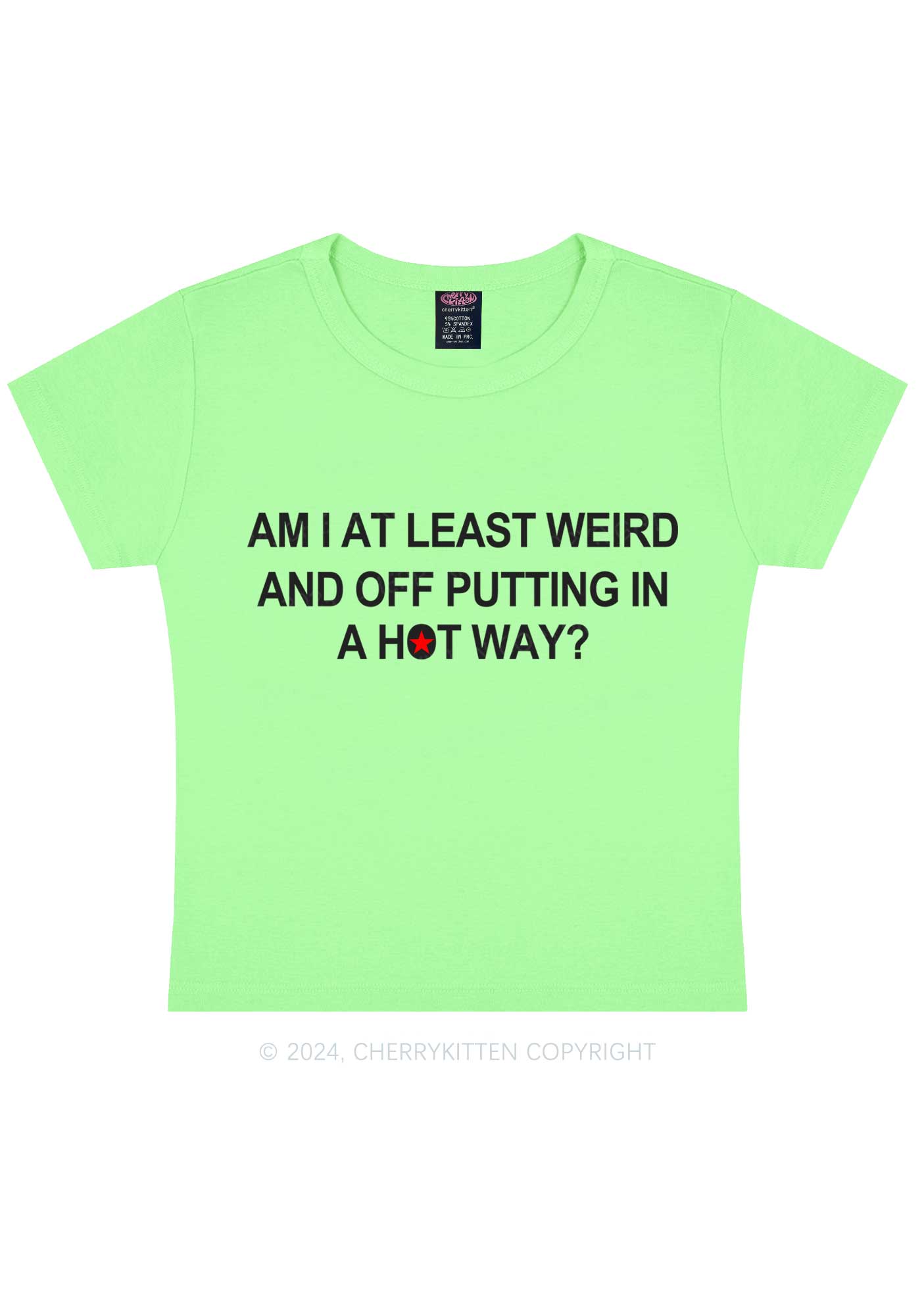 Am I Weird Y2K Baby Tee Cherrykitten