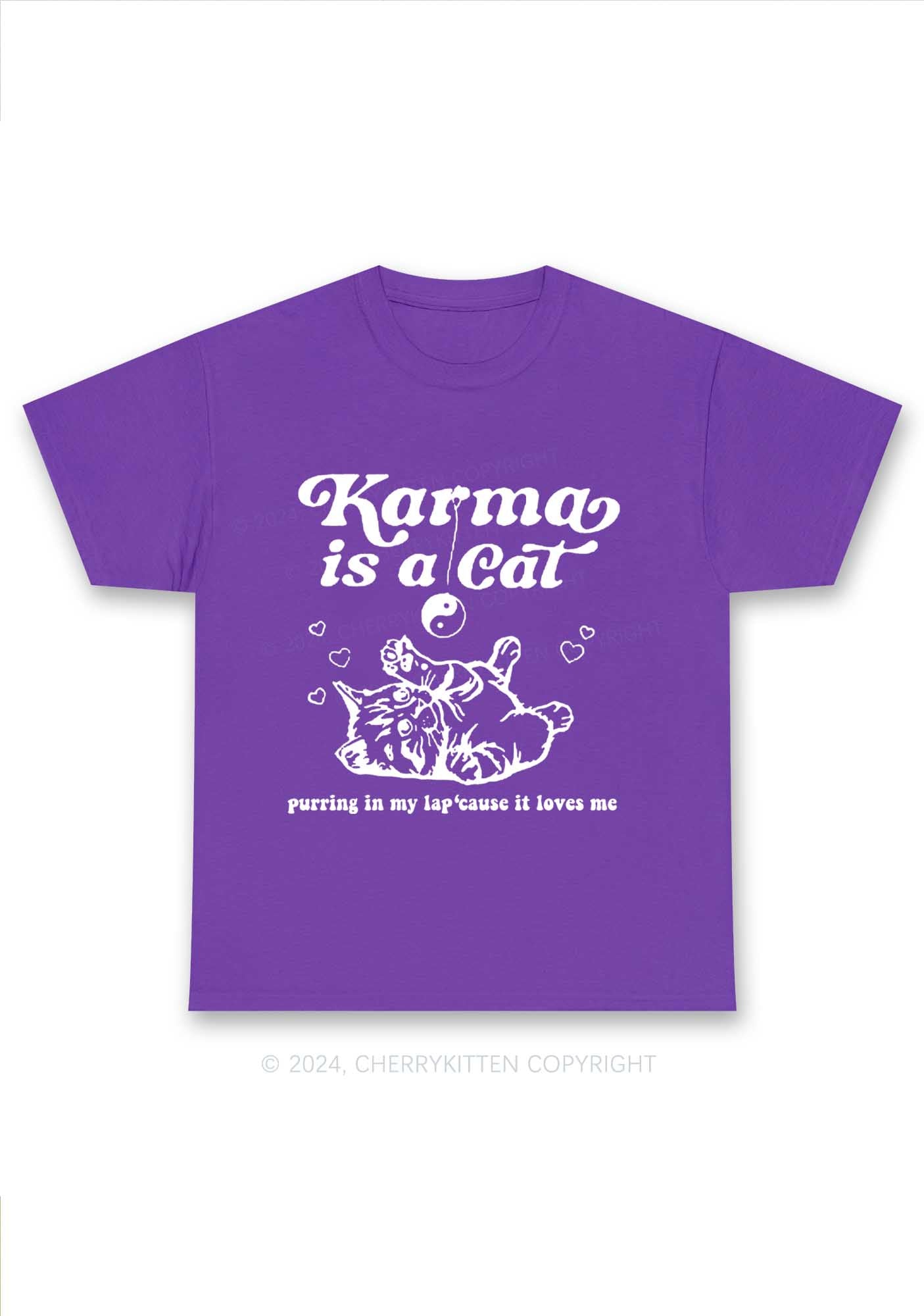 Karma Is a Cat Y2K Chunky Shirt Cherrykitten