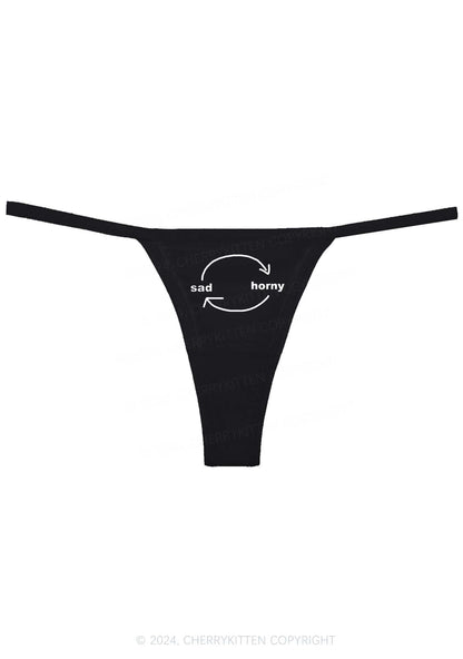 Sad Circle Y2K Flat String Thong Cherrykitten