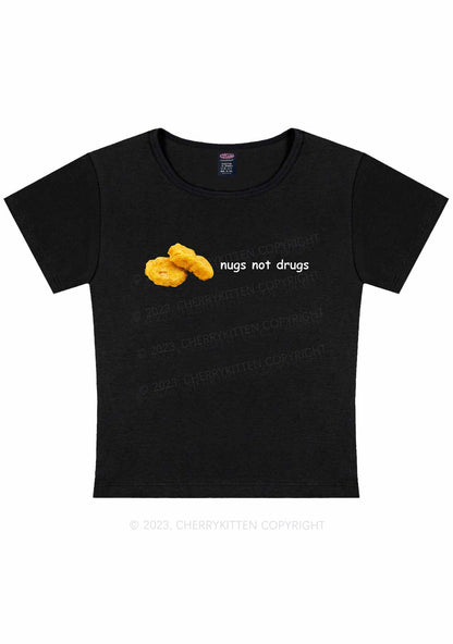 Curvy Nugs Not Drxgs Y2K Baby Tee Cherrykitten