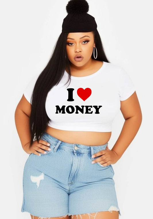 Curvy I Love Money Baby Tee