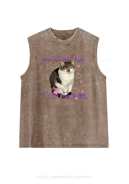 Im An Inside Cat Y2K Washed Tank Cherrykitten